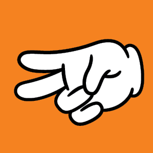 ręka pomarańczowa nożyce